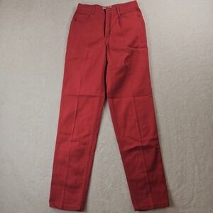 Talbots Petites Womens Red Cotton Chino Pants High Rise Straight Leg Size 2P